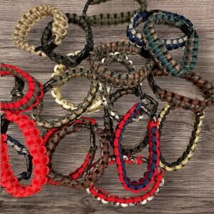 Lot of 20 Paracord Survival Bracelets Handmade Tactical Camping Emergency Gear